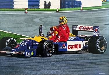 Mansell & Senna at Silverstone 1991 thumb