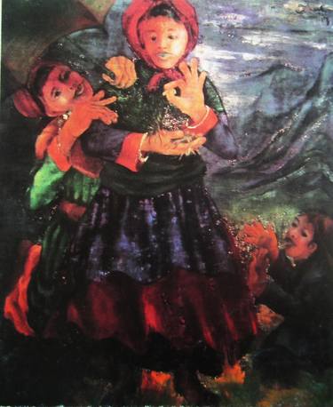 Print of Realism Children Paintings by Vo Lac Van