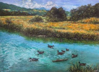 Original Impressionism Landscape Painting by Michael William Jacinto