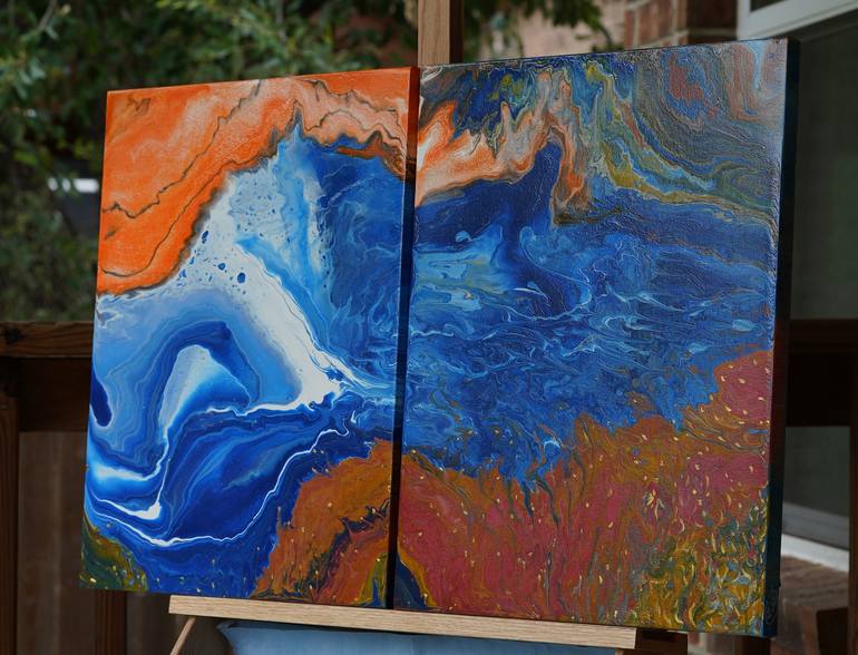 Original Fluid Art Abstract Painting by Lyre More