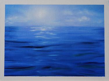 "Blue Serenity" original oil painting ,sea thumb