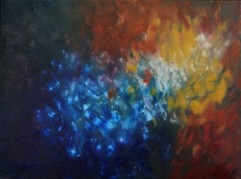 Original Abstract Outer Space Painting by Lyre More