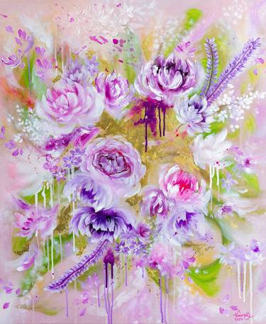 Original Abstract Expressionism Floral Paintings by Namira Basit