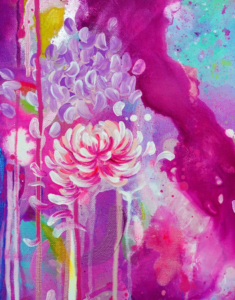 Original Abstract Floral Painting by Namira Basit