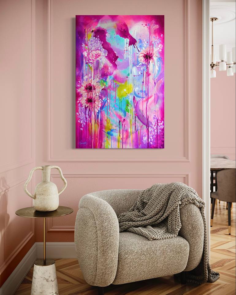 Original Abstract Floral Painting by Namira Basit
