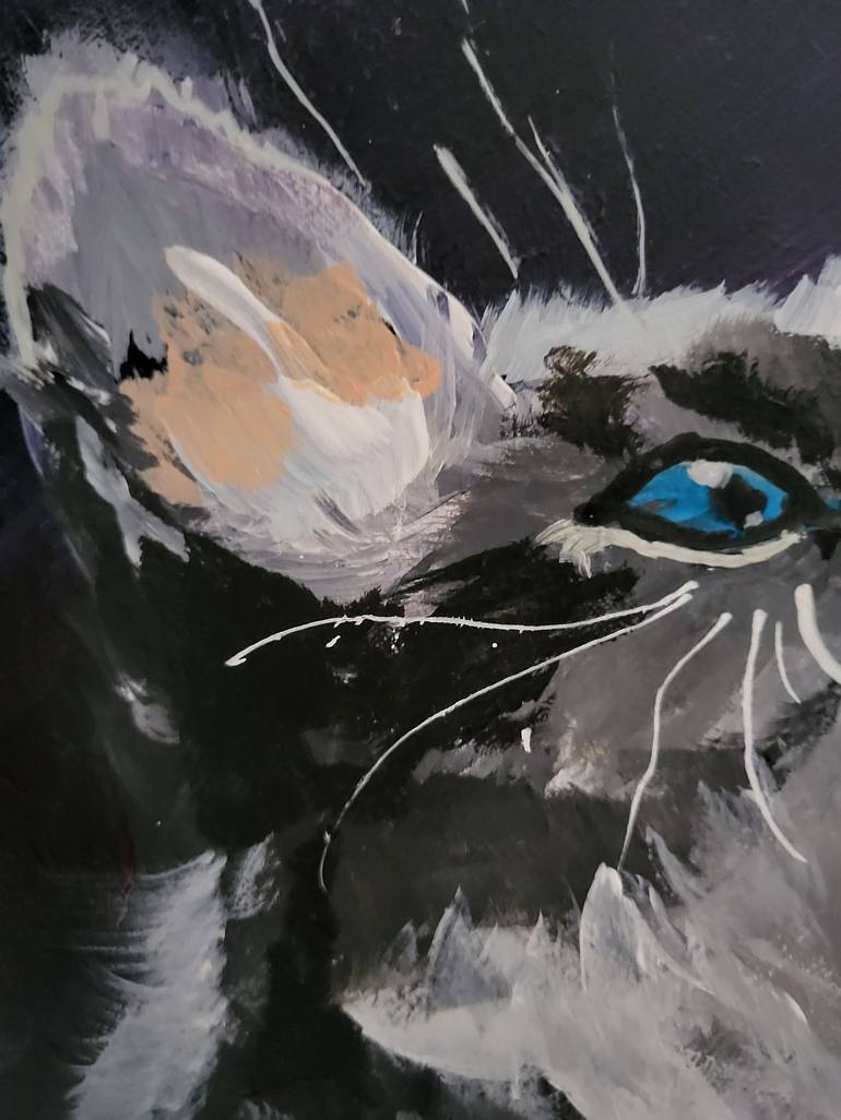 Original Expressionism Cats Painting by Mark Dingemanse