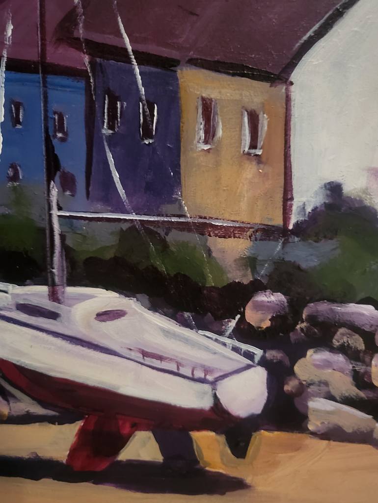 Original Expressionism Boat Painting by Mark Dingemanse