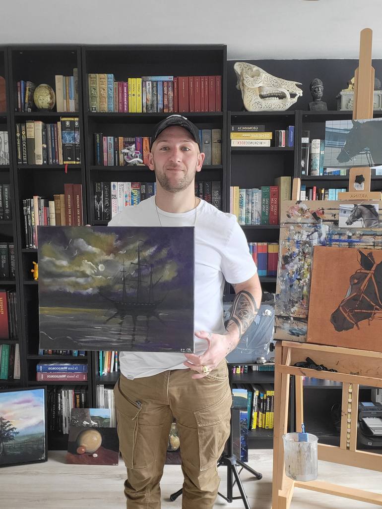 Original Expressionism Boat Painting by Mark Dingemanse