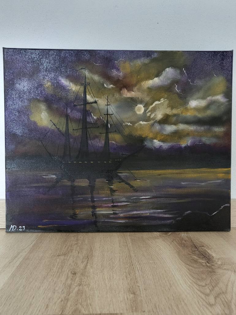Original Expressionism Boat Painting by Mark Dingemanse