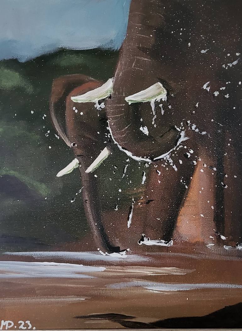 Original Expressionism Animal Painting by Mark Dingemanse