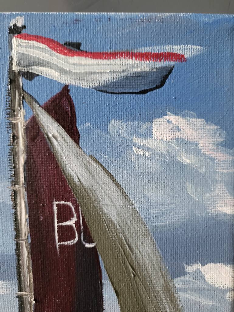 Original Illustration Boat Painting by Mark Dingemanse