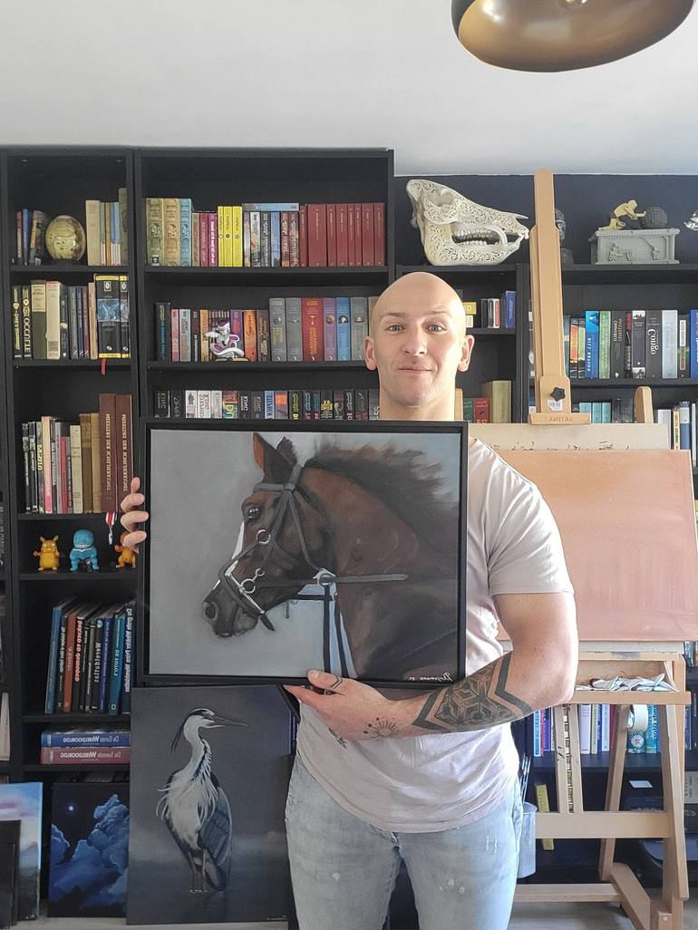 Original Realism Horse Painting by Mark Dingemanse