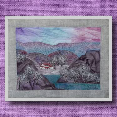 Fabric painting "Lilac landscape" thumb