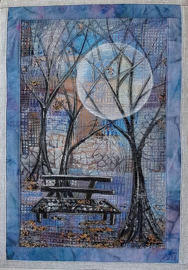Fabric artwork "Late autumn in the park" thumb