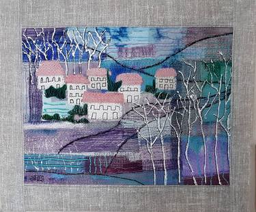 Decorative fabric artwork "Abstract spring landscape" thumb