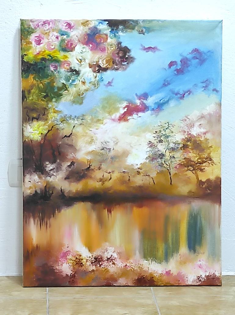 Original Impressionism Nature Painting by Omima Aboelnasr