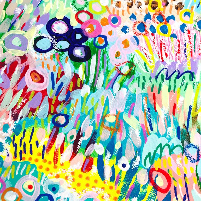 Original Abstract Expressionism Garden Painting by Caro Bay