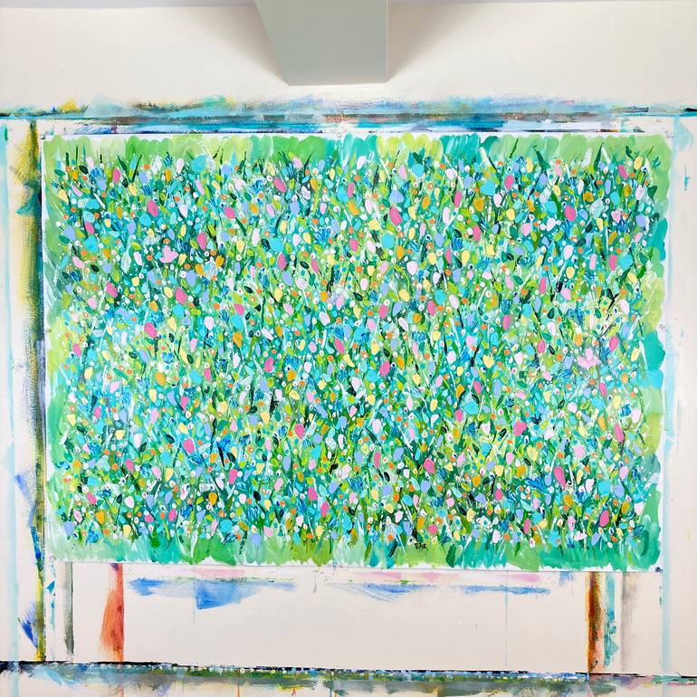 Original Abstract Garden Painting by Caro Bay