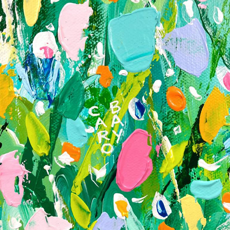 Original Abstract Garden Painting by Caro Bay