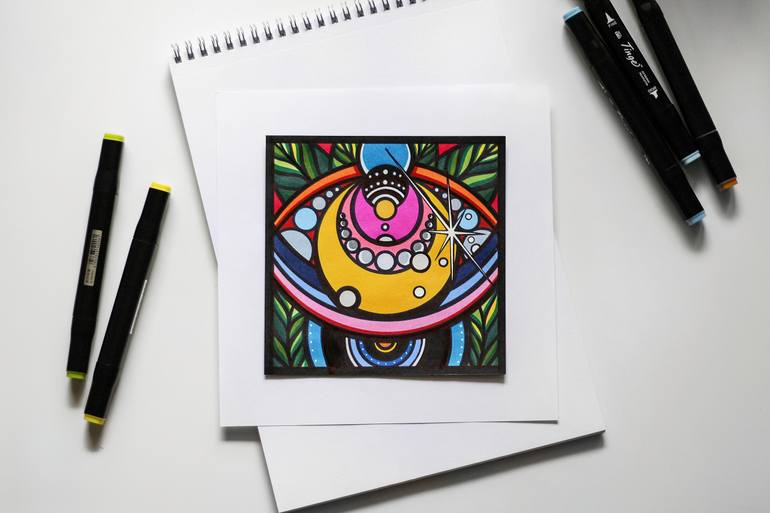 Original Contemporary Cartoon Drawing by Maria Ganja