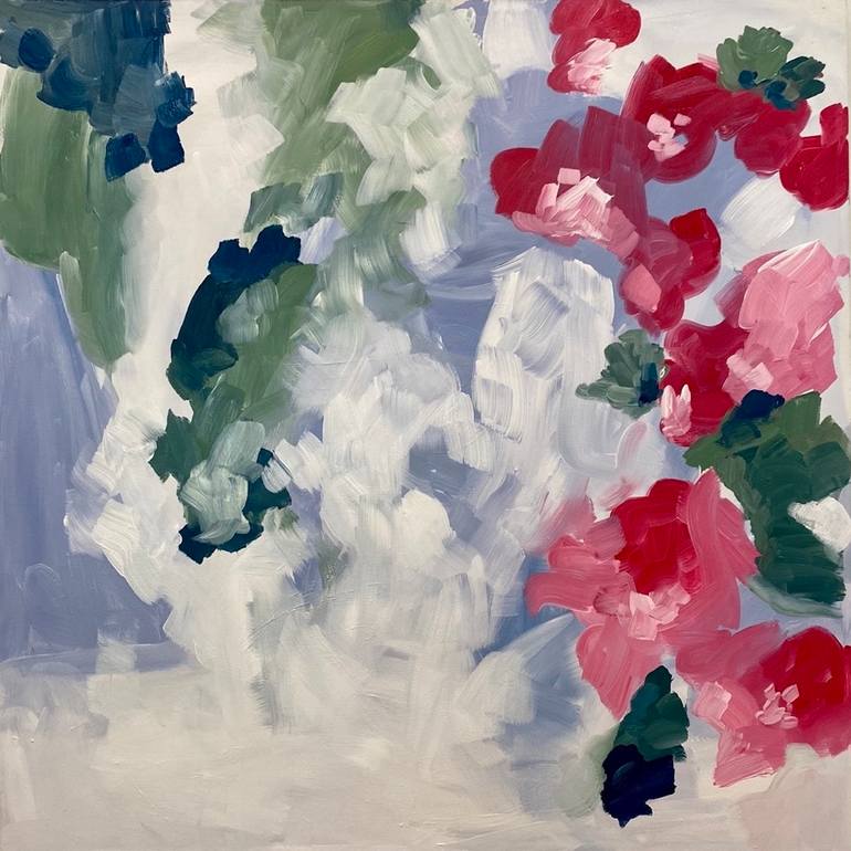 Periwinkle and Red Painting by Julie Preston | Saatchi Art