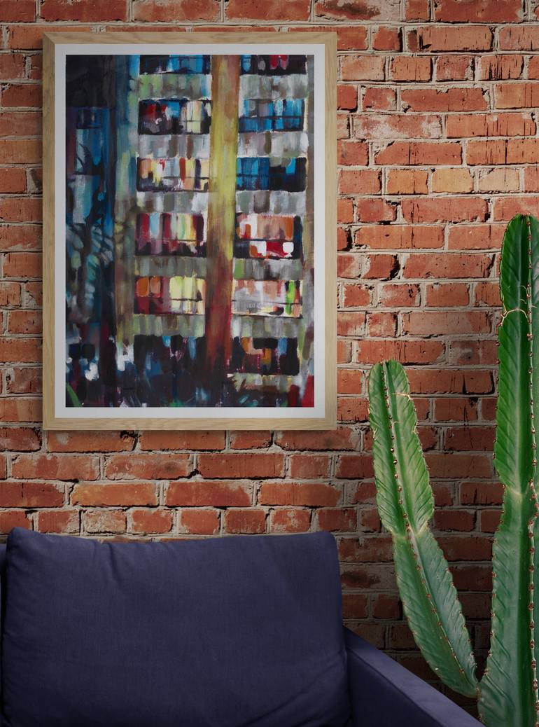 Original Abstract Architecture Painting by Laura Berry