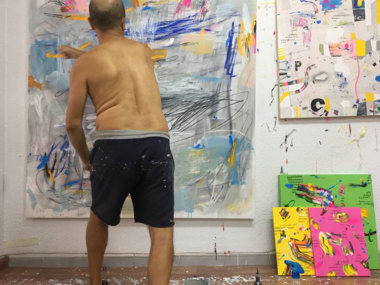 Original Abstract Expressionism Abstract Painting by Ángel Celada