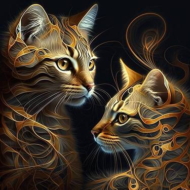 Original Cats Digital by kenneth Thompson