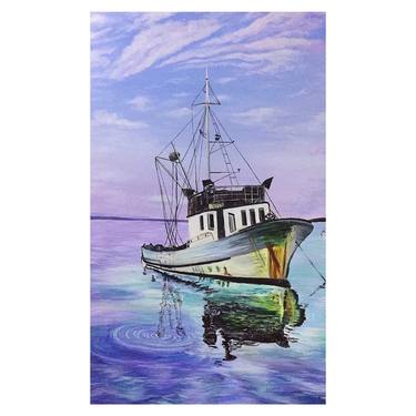 Print of Realism Sailboat Paintings by Hafsa Peintre
