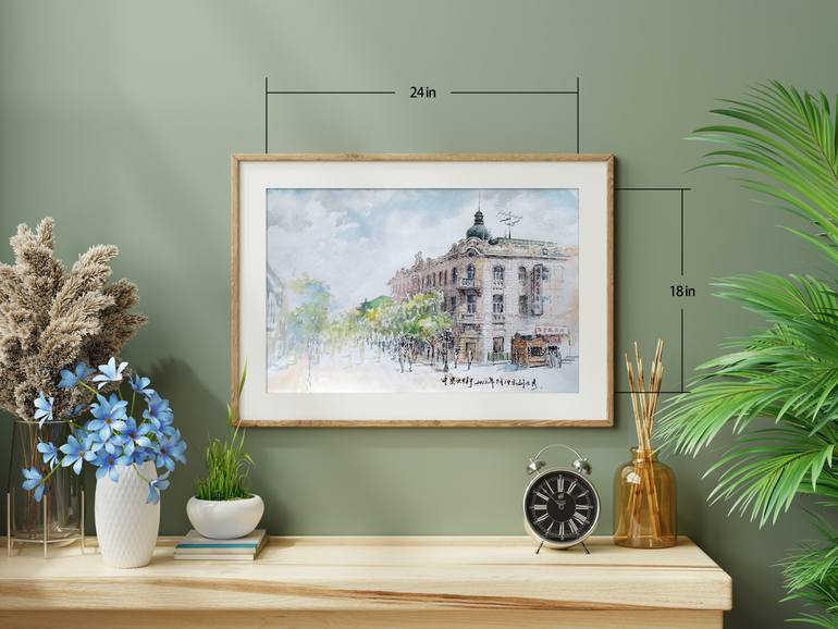 Original Art Deco Cities Painting by 牙子 道