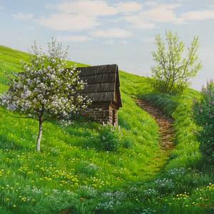 Collection Meadows, trees, forest oil paintings on canvas