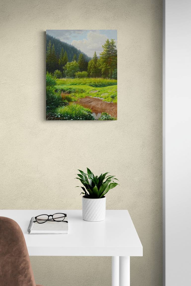 Original Photorealism Landscape Painting by Emil Mlynarcik