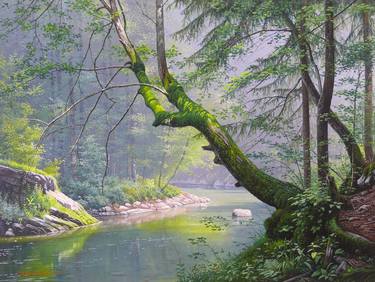 Original Photorealism Nature Painting by Emil Mlynarcik