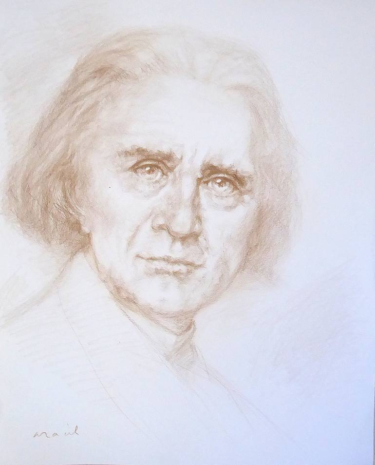 Franz Liszt Drawing by FRANCIS ARACIL Saatchi Art