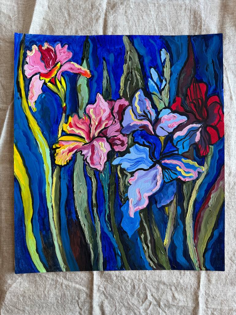 Original Expressionism Floral Painting by Nataliia Lepikhina