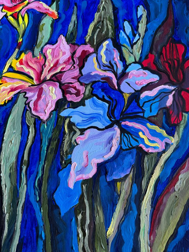 Original Expressionism Floral Painting by Nataliia Lepikhina