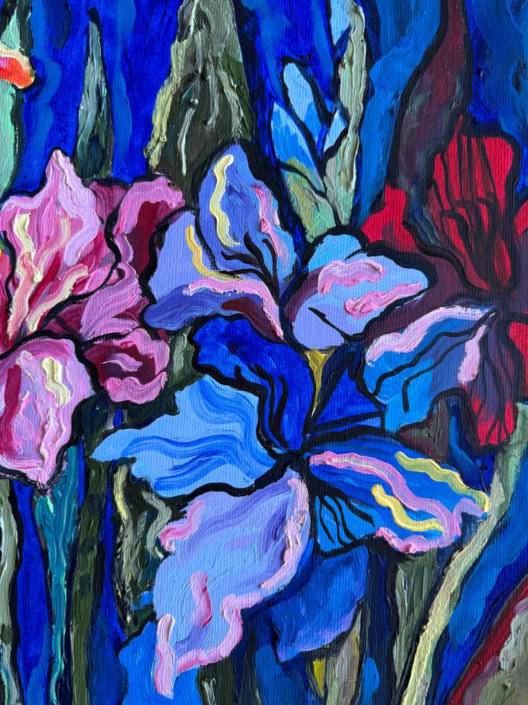 Original Expressionism Floral Painting by Nataliia Lepikhina