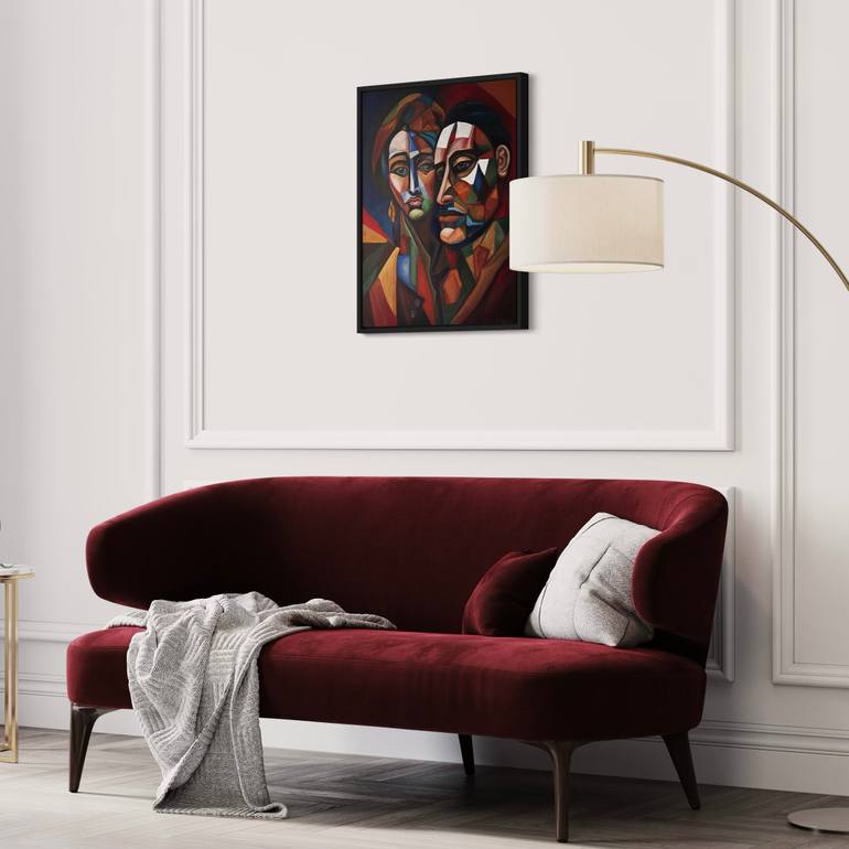 Original Cubism People Painting by Alan Simonton