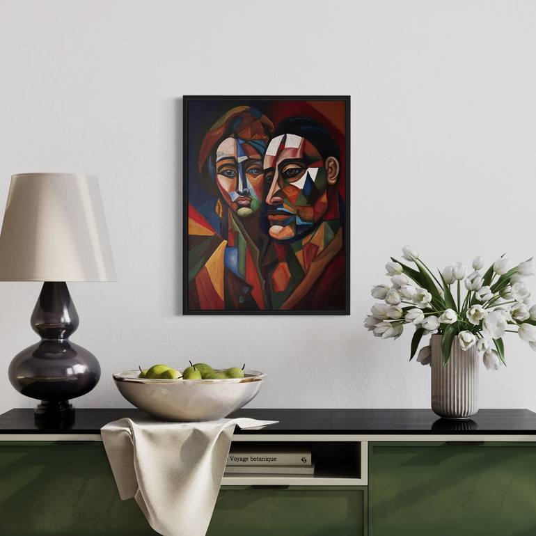 Original Cubism People Painting by Alan Simonton