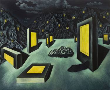 Original Surrealism Landscape Painting by Filip  Kalkowski