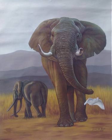 Original Fine Art Animal Paintings by Isaac Opoku Badu
