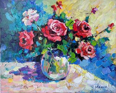 Original Fine Art Floral Paintings by Maxim Berhiyaev
