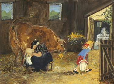 Print of Figurative Rural life Paintings by Earth Meadow Prints