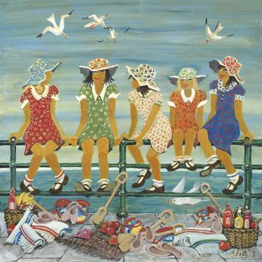 Print of Figurative Beach Paintings by Earth Meadow Prints