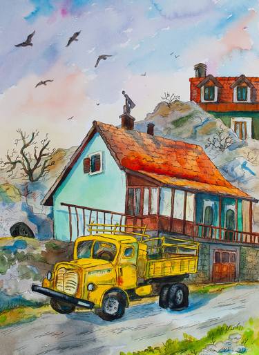 Original Expressionism Rural Life Painting by Olga Belykh