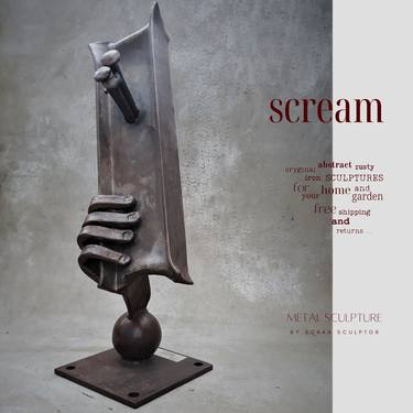 SCREAM _ oryginal abstract metal sculpture for home and garden thumb