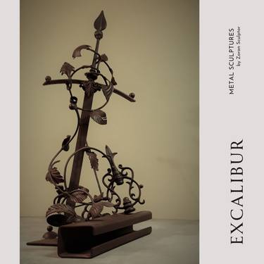 EXCALIBUR _ Rusty Iron Sculpture, Statue for Home and Garden thumb
