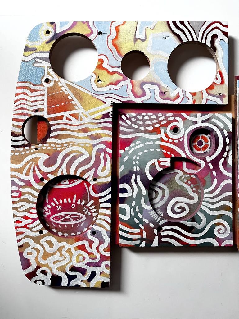 Original Abstract Boat Painting by Benjamin Ortleb
