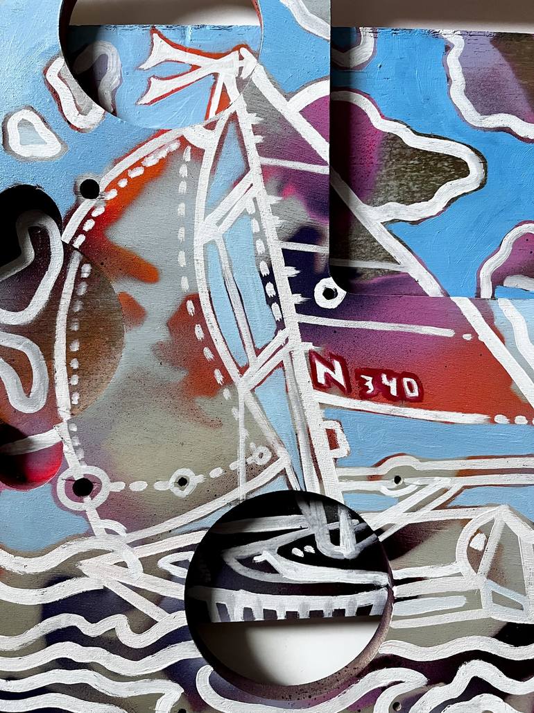 Original Abstract Boat Painting by Benjamin Ortleb