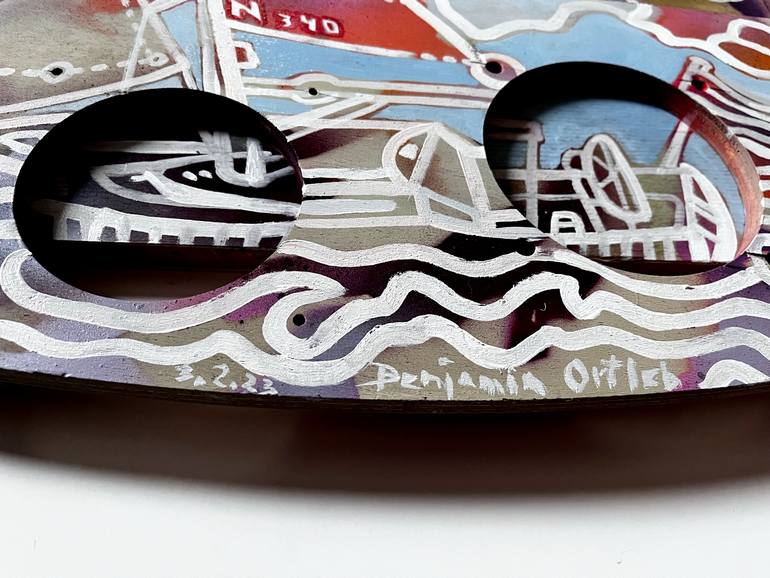 Original Abstract Boat Painting by Benjamin Ortleb